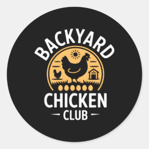 Pegatina Redonda Club de Pollo Ckyard Huevos Frescos Diarios Vida d