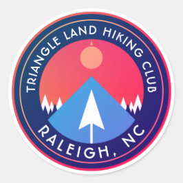 Pegatina Redonda club de senderismo de tierras triangulares de caro