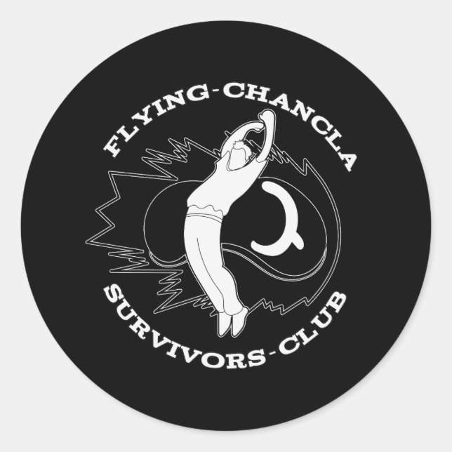 Pegatina Redonda Club de Sobrevivientes de Flying-Chancla