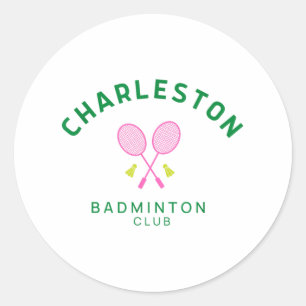 Pegatina Redonda Club de Tennis Badminton de Charleston