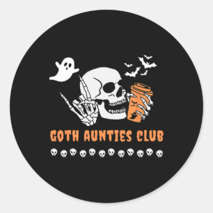 Pegatina Redonda Club de tías góticas Tía Halloween espeluznante gó