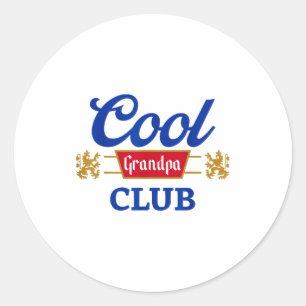 Pegatina Redonda Club del Abuelo Retro Cool Familia Combinación Día