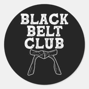 Pegatina Redonda Club del Cinturón Negro - Karate Taekwondo Kung Fu
