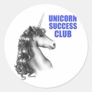 Pegatina Redonda Club del éxito del unicornio