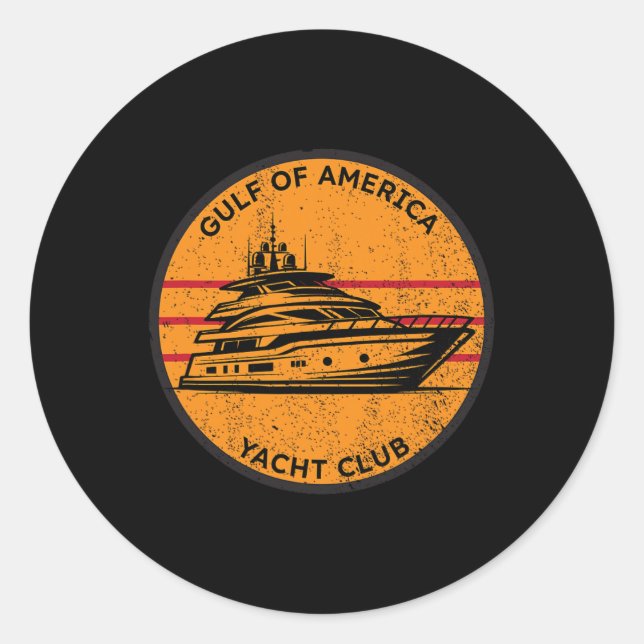 Pegatina Redonda Club Náutico Del Golfo De Estados Unidos Trump (Anverso)