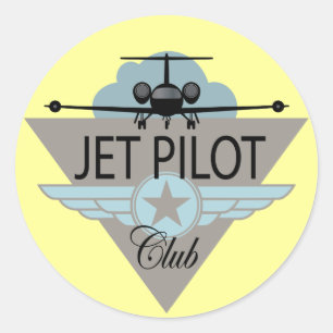 Pegatina Redonda Club piloto de Jet
