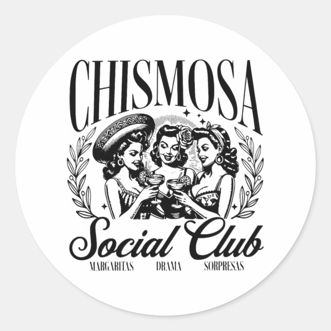 Pegatina Redonda Club Social Chismosa (Anverso)