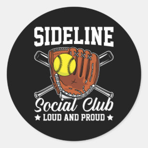 Pegatina Redonda Club Social de Banda Lateral Orgullosa y Fuerte Ma