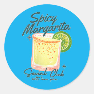 Pegatina Redonda Club Social de Margarita Picante para Mujeres Att