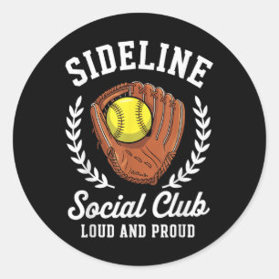 Pegatina Redonda Club Social de Sidney Softball Glove Ball Orgullos