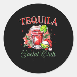 Pegatina Redonda Club Social de Tequila Cola de Tequila Club de Beb