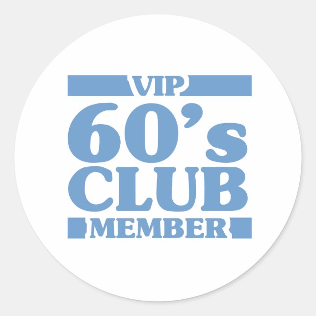 Pegatina Redonda Club VIP de los 60 (Anverso)