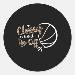 Pegatina Redonda Cly Until Tip Off Bysketbyll Player Kids
