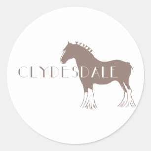 Pegatina Redonda Clydesdale