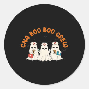 Pegatina Redonda Cna Boo Boo Crew Enfermera Retro Funny Fantasma Ha