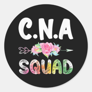 Pegatina Redonda CNA Nurse Squad Certified Nursing Assistant
