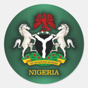 Pegatina Redonda COA de Nigeria