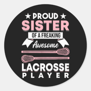 Pegatina Redonda Coach 1 del jugador de Lacrosse