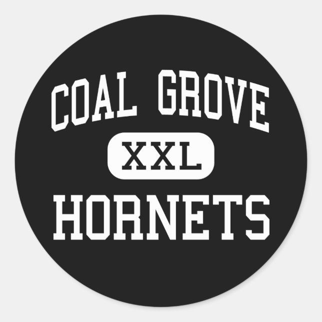 Pegatina Redonda Coal Grove - Hornets - High - Coal Grove Ohio (Anverso)