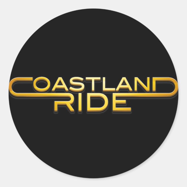 Pegatina Redonda Coastland Ride - name logo (Anverso)
