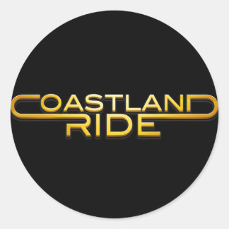 Pegatina Redonda Coastland Ride - name logo