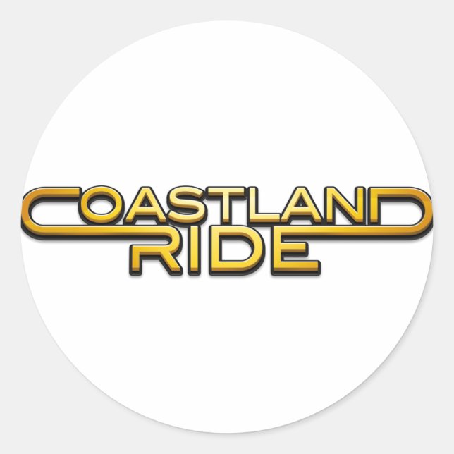 Pegatina Redonda Coastland Ride - name logo (Anverso)