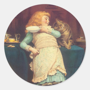 Pegatina Redonda Coaxar mejor que Teasing Charles Burton Barber