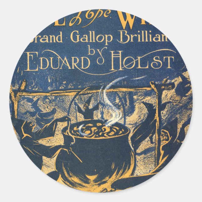 Pegatina Redonda cobertizo de brujas (Anverso)