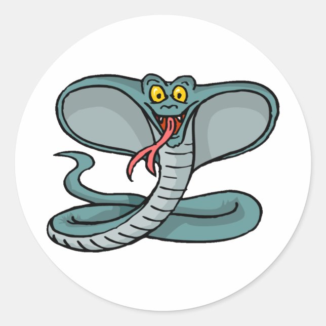Pegatina Redonda Cobra feliz (Anverso)