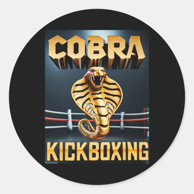 Pegatina Redonda Cobra Kickboxing Design By Don Castillo  (Anverso)