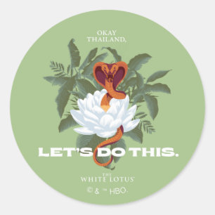 Pegatina Redonda Cobra - The White Lotus