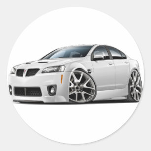 Pegatina Redonda Coche blanco Pontiac G8 GXP