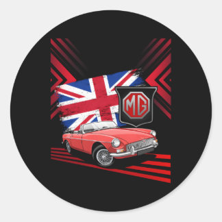Pegatina Redonda Coche Deportivo Británico Mg Mgb Convertible