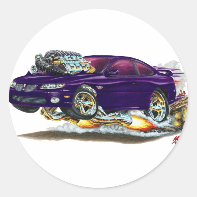 Pegatina Redonda Coche morado GTO 2004-06 (Anverso)