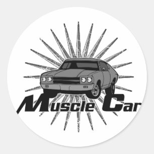 Pegatina Redonda Coche muscular Chevy Nova