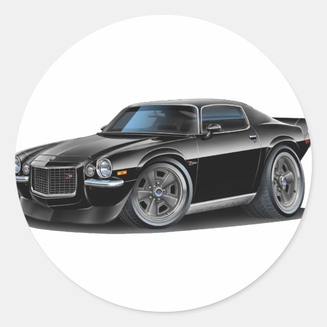 Pegatina Redonda Coche negro de 1970-73 (Anverso)