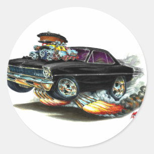 Pegatina Redonda Coche negro Nova 1966-67
