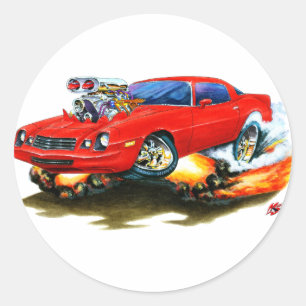 Pegatina Redonda Coche Rojo Camaro 1979-81
