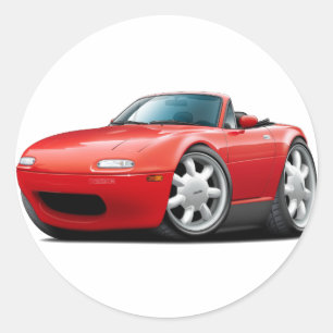 Pegatina Redonda Coche rojo Miata 1990-98