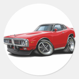 Pegatina Redonda Coche Rojo-Negro 1973-74 del SE del cargador