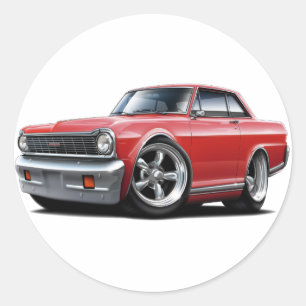 Pegatina Redonda Coche rojo Nova 1964-65