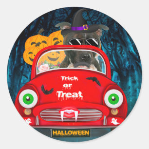 Pegatina Redonda Coche Staffordshire Perro Conducir Asustar Hallowe