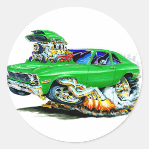 Pegatina Redonda Coche verde Nova 1971-74