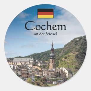Pegatina Redonda Cochem Germany Souvenir