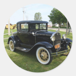 Pegatina Redonda Coches clásicos