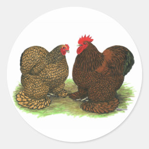 Pegatina Redonda Cochins: De lacas doradas