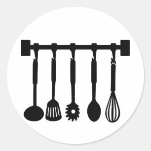 Pegatina Redonda Cocina - cocinero