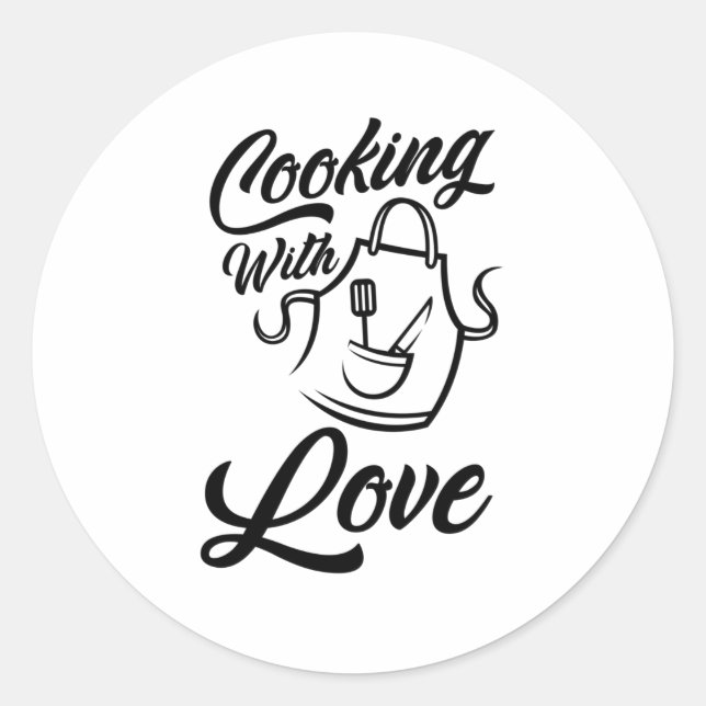 Pegatina Redonda Cocina con amor (Anverso)