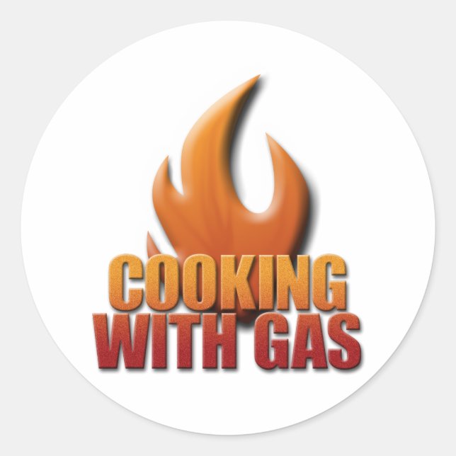 Pegatina Redonda Cocina con gas (Anverso)