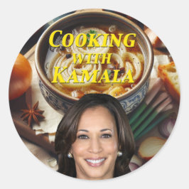 Pegatina Redonda Cocina con Kamala